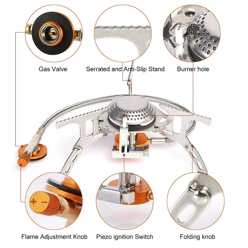Explorer Gear | Portable Camping Gas Stove with 3500W Heat Output | Compact Design for Outdoor Cooking 8