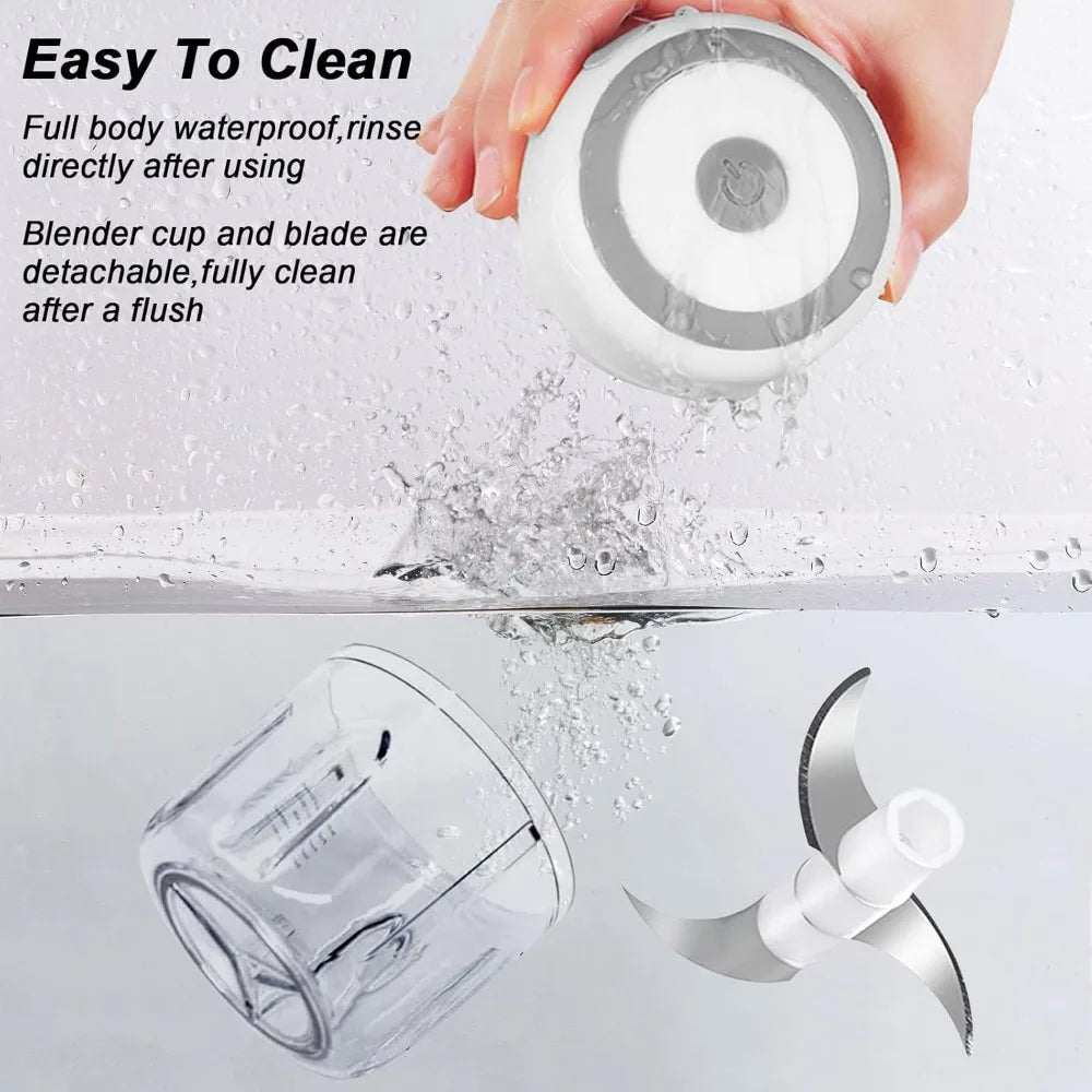 Compact USB Mini Food Processor with Stainless Steel Blades | One-Button Operation for Effortless Chopping 12