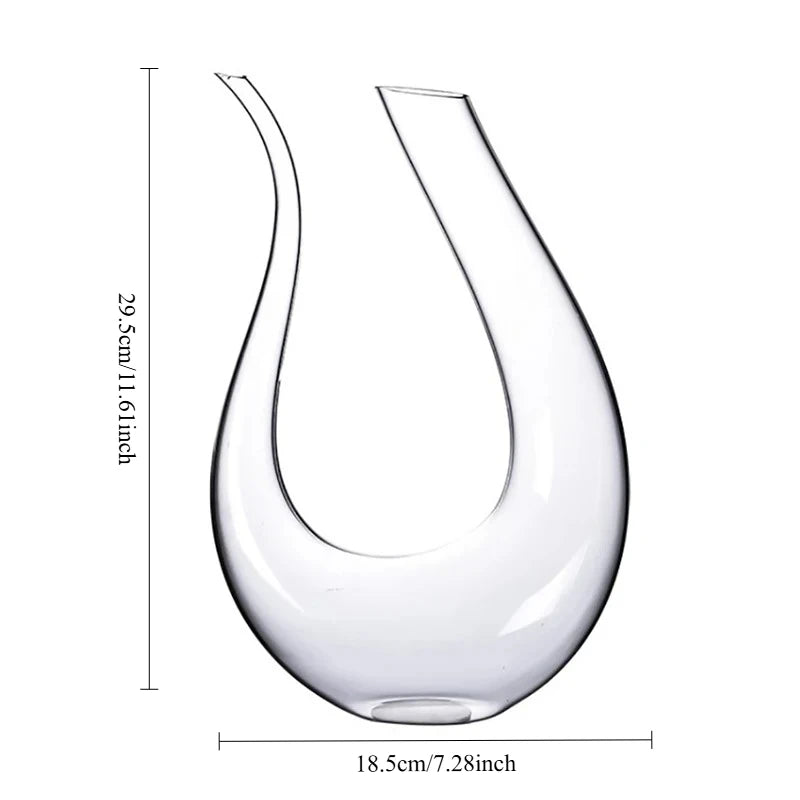 Elegant Crystal Wine Decanter with Unique U-Shape Design for Effortless Aeration 10