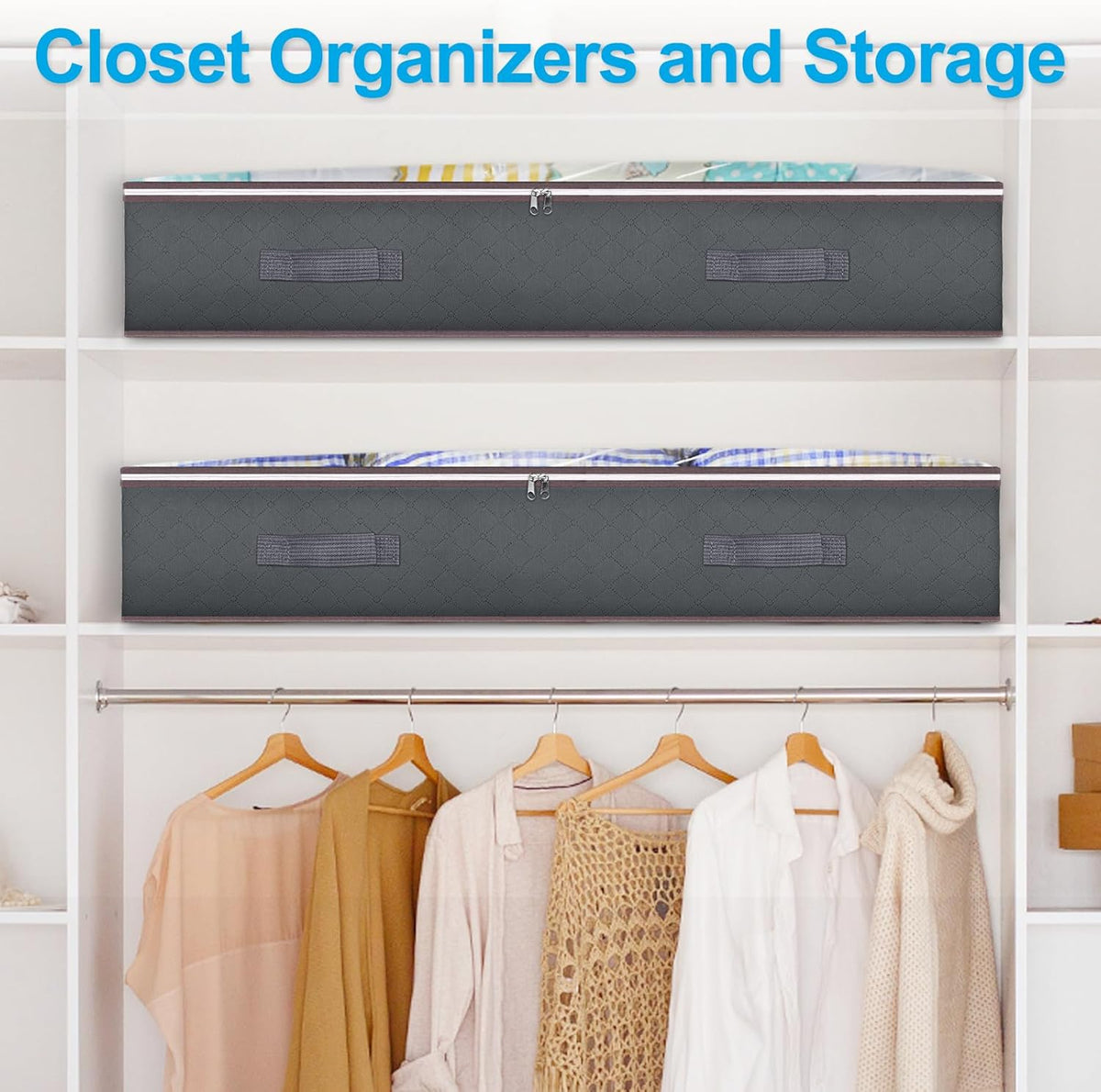 Budding Joy | 90L Under Bed Storage Bags with Clear Window | Durable Foldable Organizers for Efficient Space Management 6