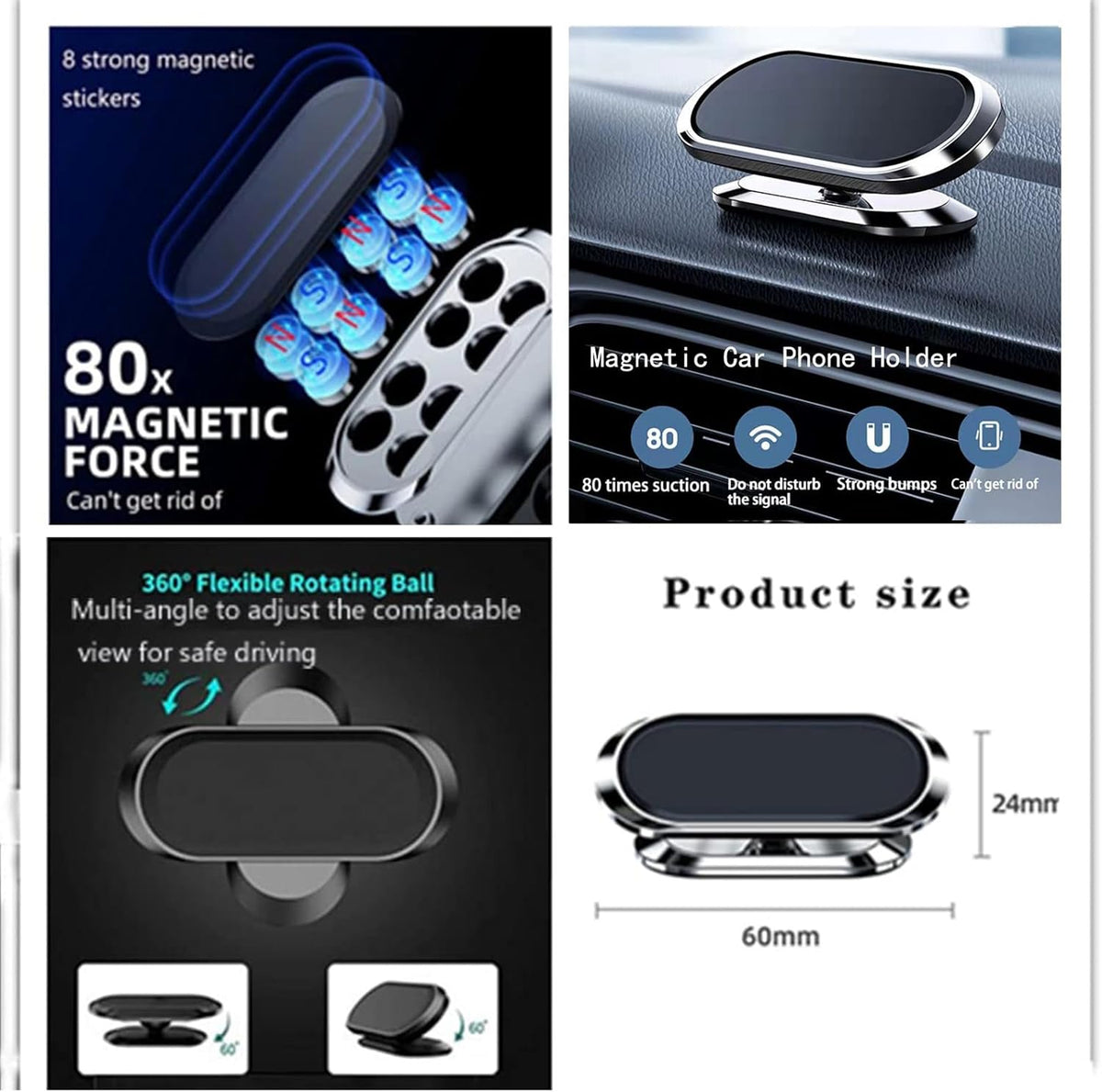 Universal Magnetic Car Phone Holder with Ultra-Strong Magnet & 360° Rotation 6