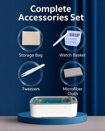 Ultrasonic Cleaner Set | Portable Jewelry Cleaner with 46KHz Frequency | Efficient Deep Cleaning for Glasses and Jewelry 7