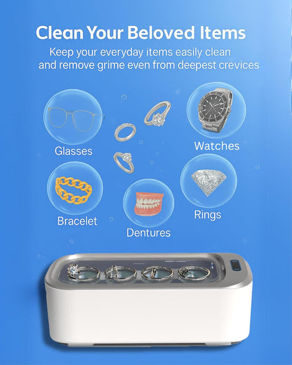 Ultrasonic Cleaner Set | Portable Jewelry Cleaner with 46KHz Frequency | Efficient Deep Cleaning for Glasses and Jewelry 4