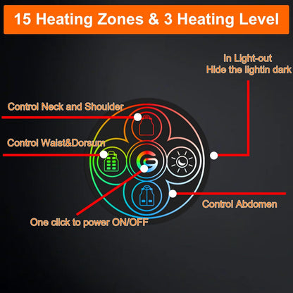 Men's Heated Vest with 15 Heating Zones & 20000mAh Battery | Adjustable Heat for All-Day Comfort 8