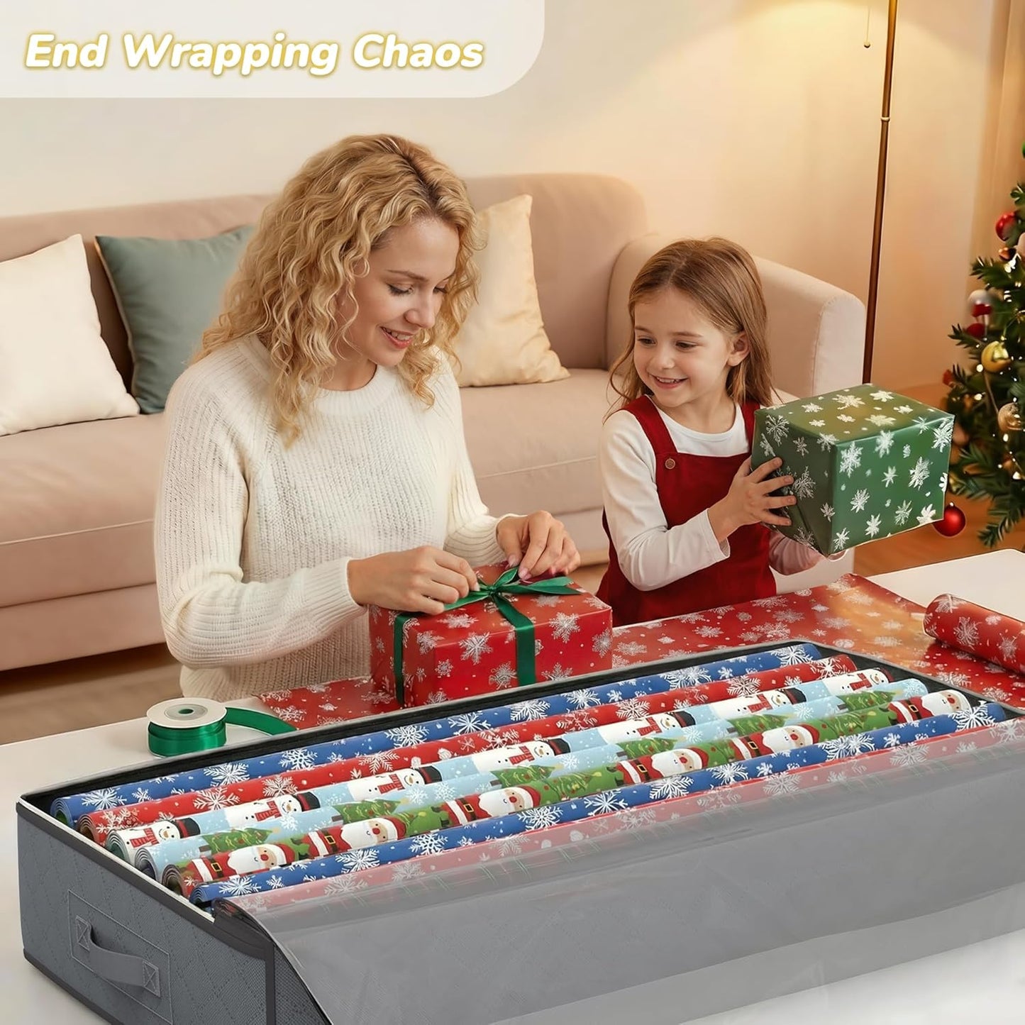 Budding Joy | 90L Under Bed Storage Bags with Clear Window | Durable Foldable Organizers for Efficient Space Management 5