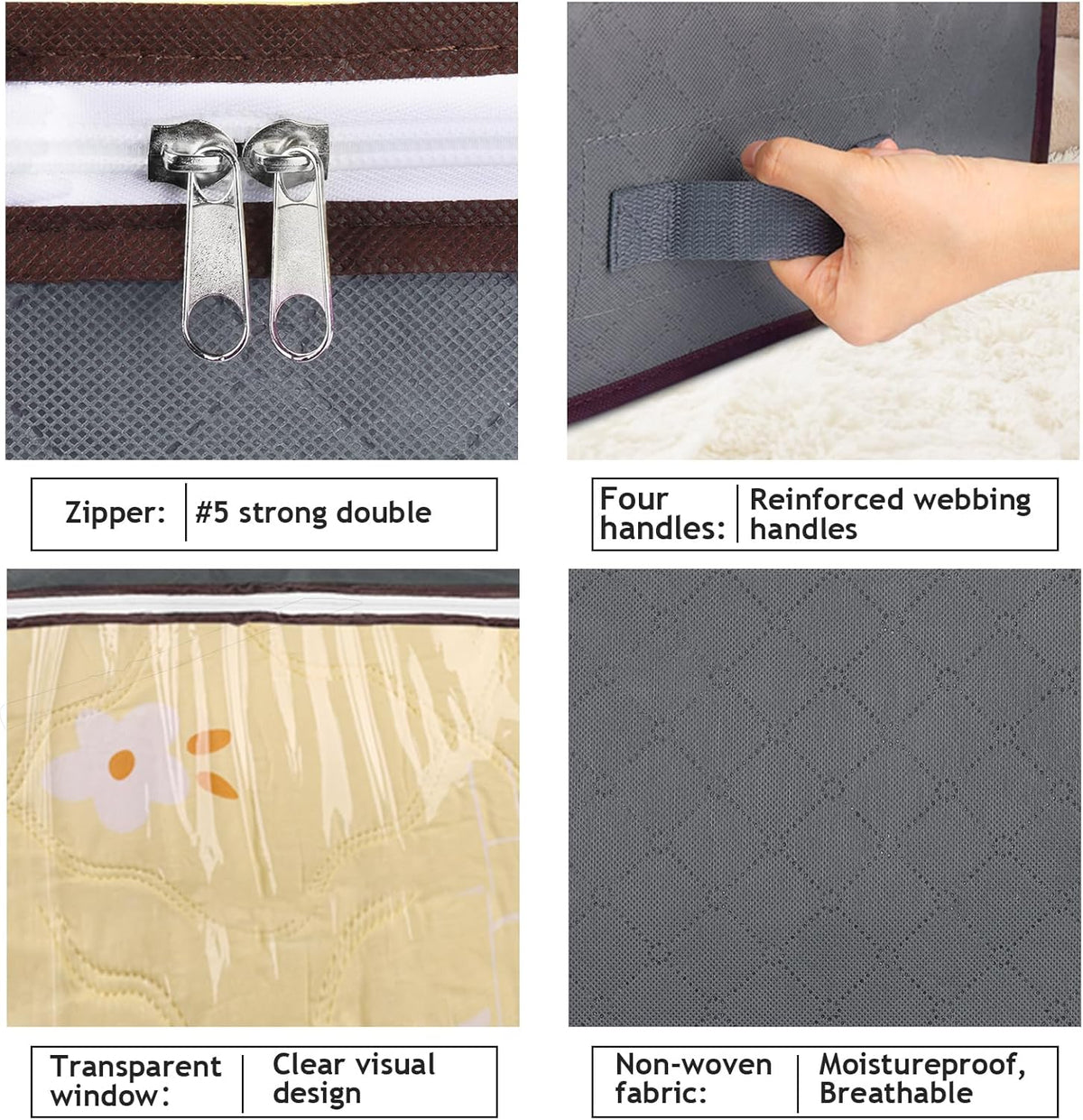 Budding Joy | 90L Under Bed Storage Bags with Clear Window | Durable Foldable Organizers for Efficient Space Management 7