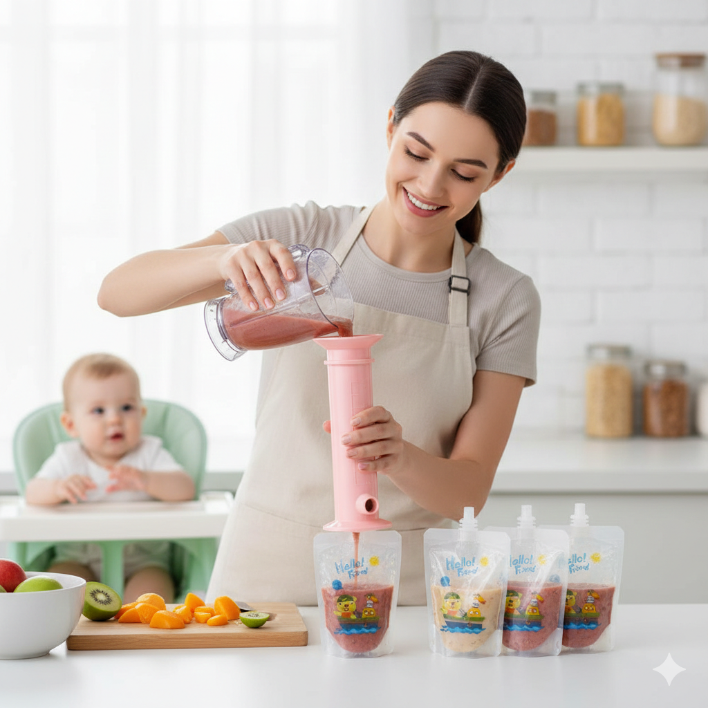 Puree Buddy | Baby Food Pouch Dispenser with Easy-Fill Design | Eco-Friendly Solution for Homemade Meals 1