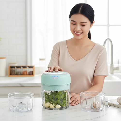 Compact USB Mini Food Processor with Stainless Steel Blades | One-Button Operation for Effortless Chopping 1