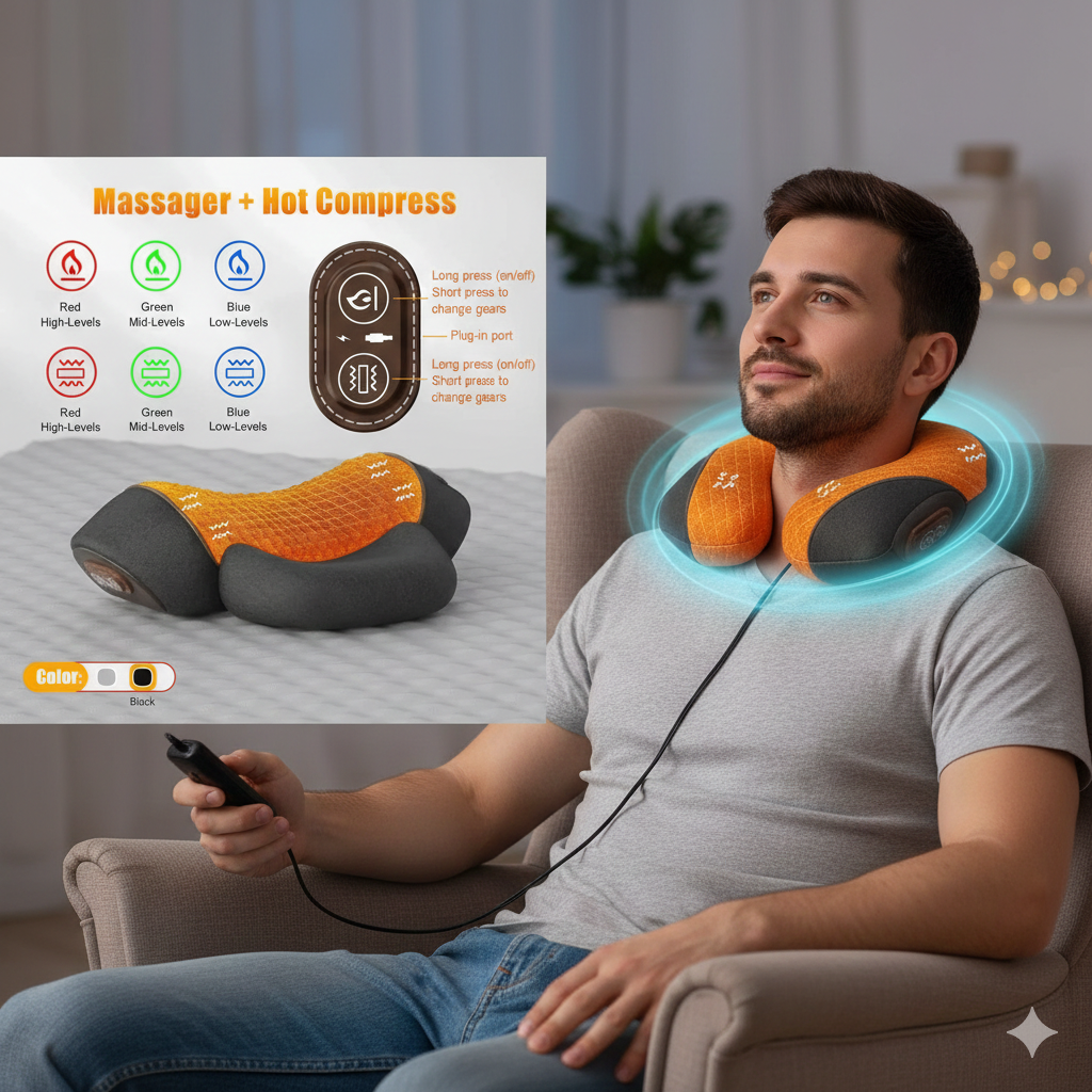 ComfortEase | Neck and Shoulder Massager with Heat & Vibration | Portable Relief for Muscle Tension 2