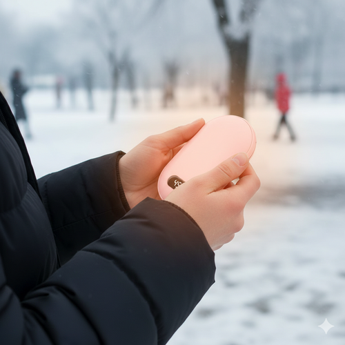 Portable Hand Warmer | Rechargeable Double-Sided Heater with Adjustable Temperature Settings for On-the-Go Comfort 1