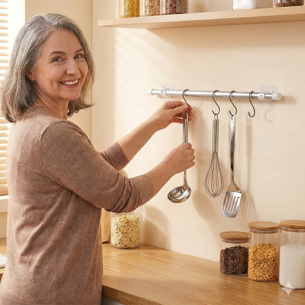 Home Essentials | Self-Adhesive Curtain Rod Bracket Holders for Easy Installation 3