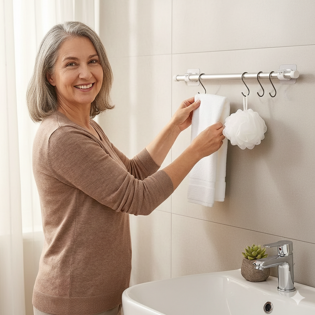 Home Essentials | Self-Adhesive Curtain Rod Bracket Holders for Easy Installation 2