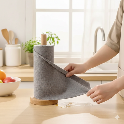 Eco-Friendly Microfiber Cleaning Cloth Roll with Perforated Sheets for Efficient Kitchen Cleaning 1