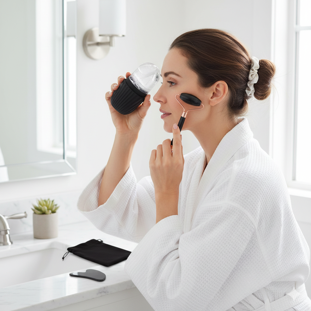 Revive & Glow | Ice Face Roller Set with Gua Sha Tool for Radiant Skin 1