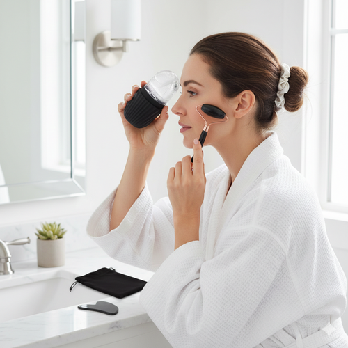 Revive & Glow | Ice Face Roller Set with Gua Sha Tool for Radiant Skin 1
