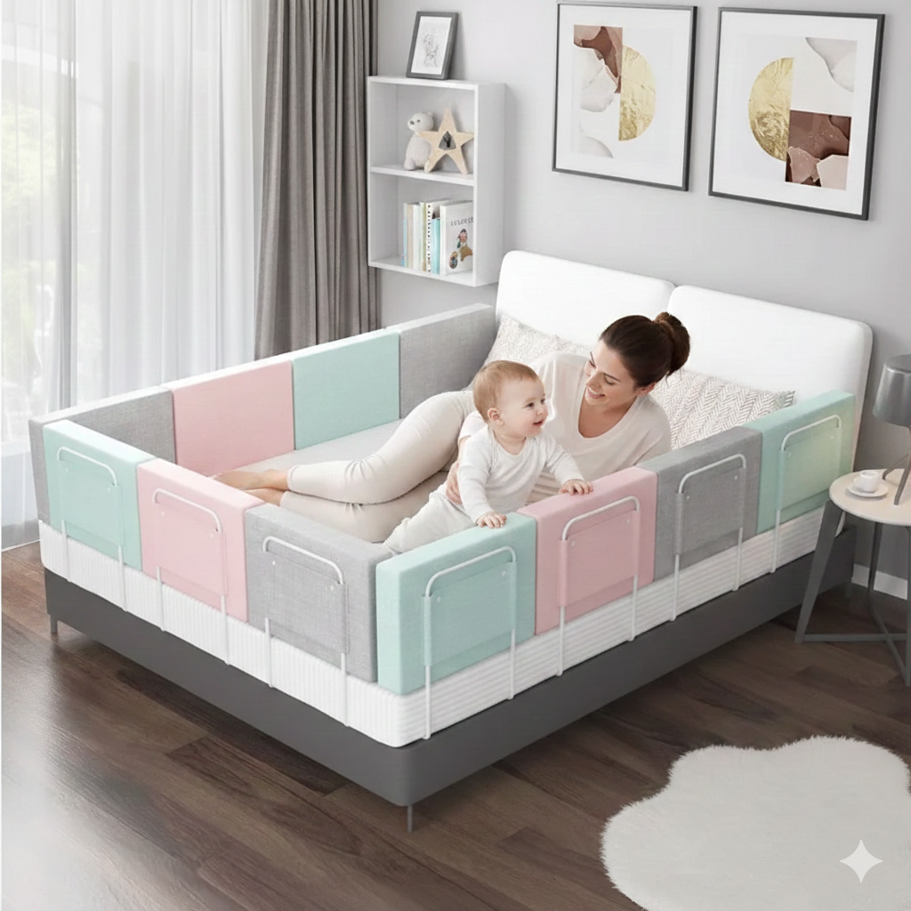 Safe Sleep | Child Bed Safety Rail with Sturdy Construction | Essential Protection for Peaceful Nights 1