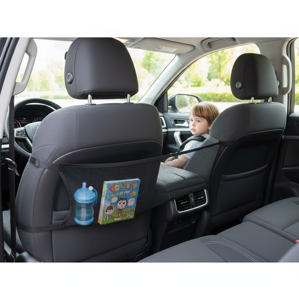 Universal Car Organizer | Elastic Mesh Storage Net for Easy Installation | Tidy Solution for Vehicle Accessories 2