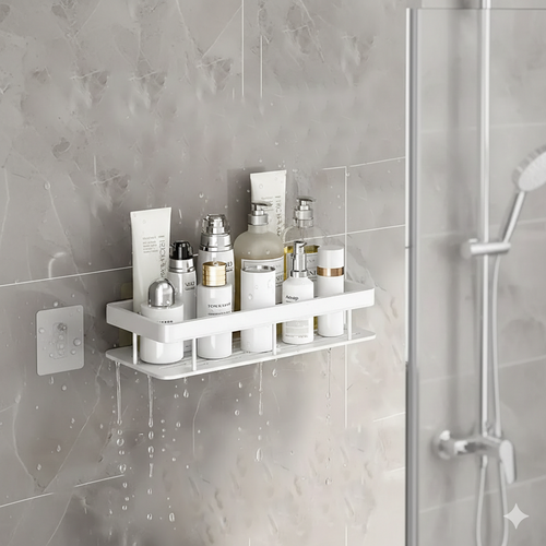 Corner Shelf | No-Drill Aluminum Corner Storage with Space-Saving Design | Stylish Wall-Mounted Organizer for Bathroom and Kitchen 1