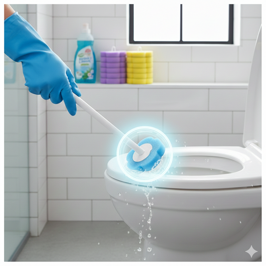 Effortless Hygiene | Toilet Cleaning Brush Kit with Disposable Heads & Long Handle 1