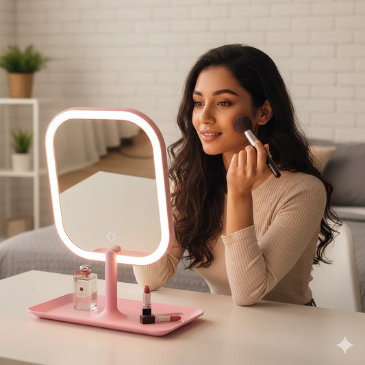 Modern Vanity Mirror | LED Makeup Mirror with 3 Color Light & Touch Control | Compact Design for Effortless Beauty 1