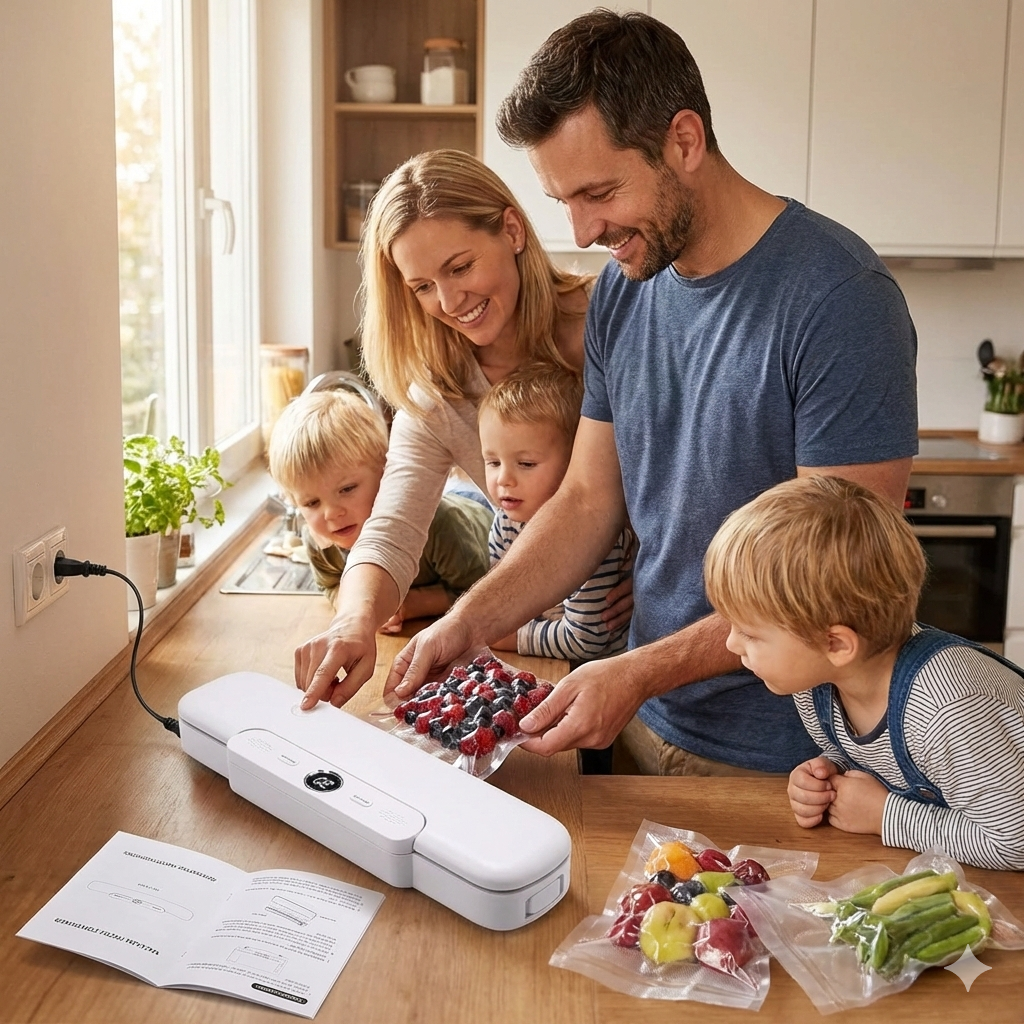 Home Essentials | Vacuum Sealer Machine for Food Preservation with 10 Bags | Compact Design for Freshness 1