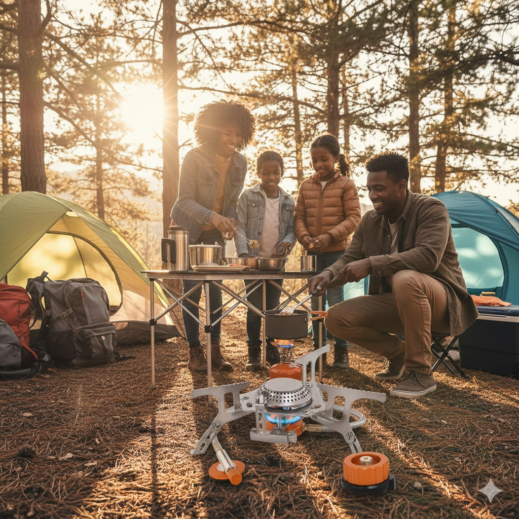Explorer Gear | Portable Camping Gas Stove with 3500W Heat Output | Compact Design for Outdoor Cooking 1