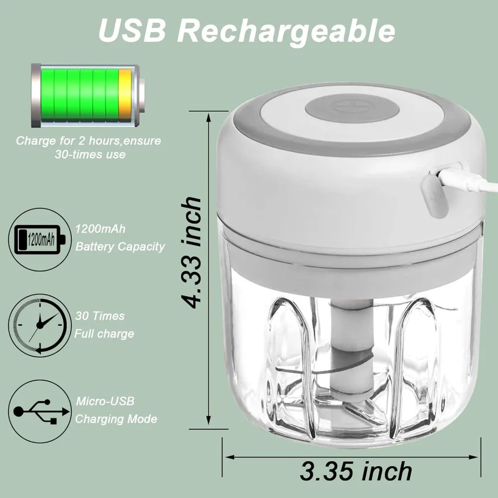 Compact USB Mini Food Processor with Stainless Steel Blades | One-Button Operation for Effortless Chopping 9