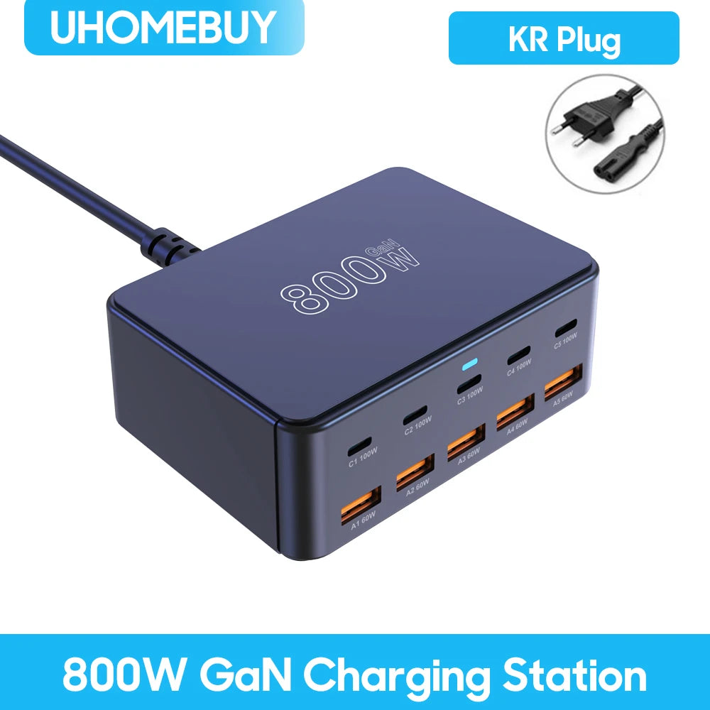 Universal Multiport USB C GaN Charger | 800W Fast Charging for Laptops & Devices 9