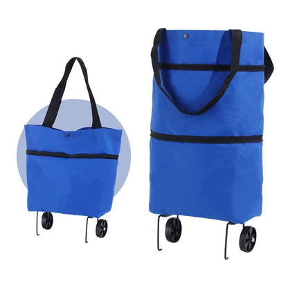 Utility Cart | Foldable Shopping Bag with Wheels for Easy Transport | Compact Design for Grocery Convenience 6