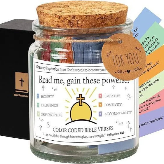 Inspirational Quotes Jar | Colorful Bible Verses for Daily Motivation | Uplifting Glass Decor for Christian Homes 6