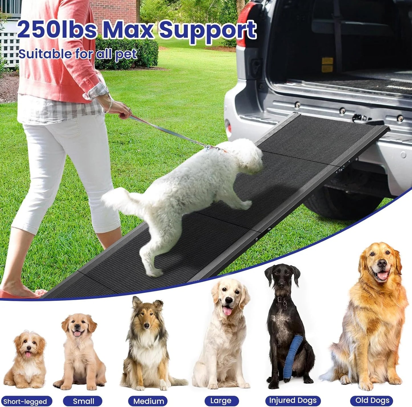 PawLift | Extra Long Dog Ramp with Non-Slip Surface | Portable Design for Safe Pet Access 7