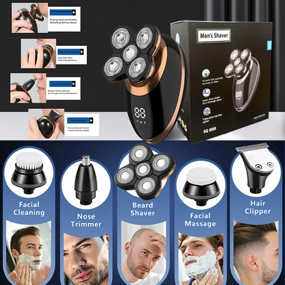 Grooming Essentials | 5-in-1 Electric Shaver & Precision Trimmer for Effortless Facial Care 7