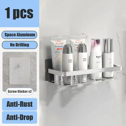 Corner Shelf | No-Drill Aluminum Corner Storage with Space-Saving Design | Stylish Wall-Mounted Organizer for Bathroom and Kitchen 4