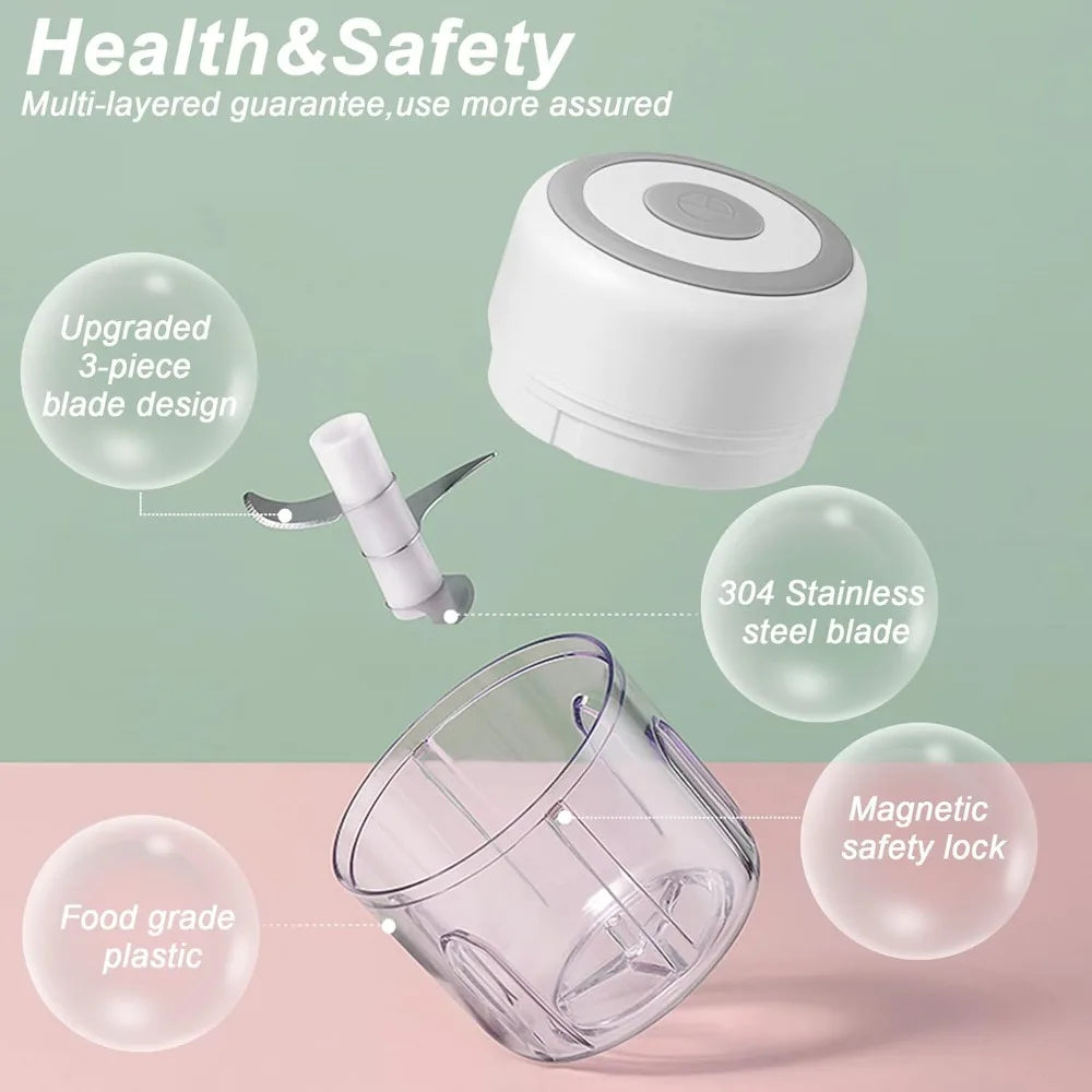 Compact USB Mini Food Processor with Stainless Steel Blades | One-Button Operation for Effortless Chopping 10