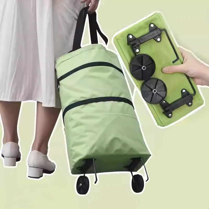 Utility Cart | Foldable Shopping Bag with Wheels for Easy Transport | Compact Design for Grocery Convenience 10