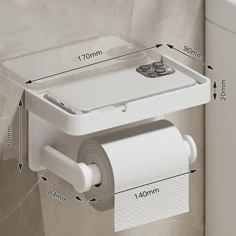 Stylish Wall-Mounted Toilet Paper Holder with Durable Aluminum Alloy Design for Space-Saving Convenience 6