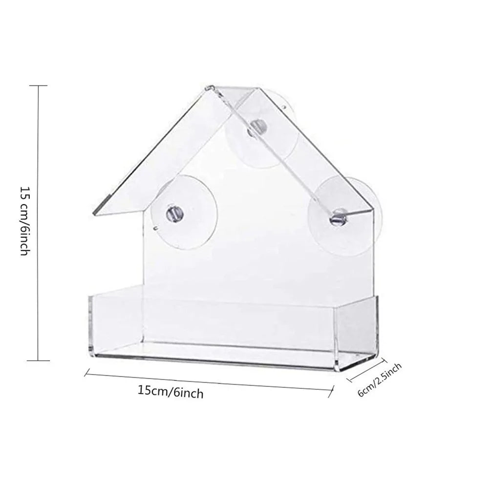 Window Bird Feeder | Transparent Acrylic Design with Secure Suction Cups for Close-Up Birdwatching 2
