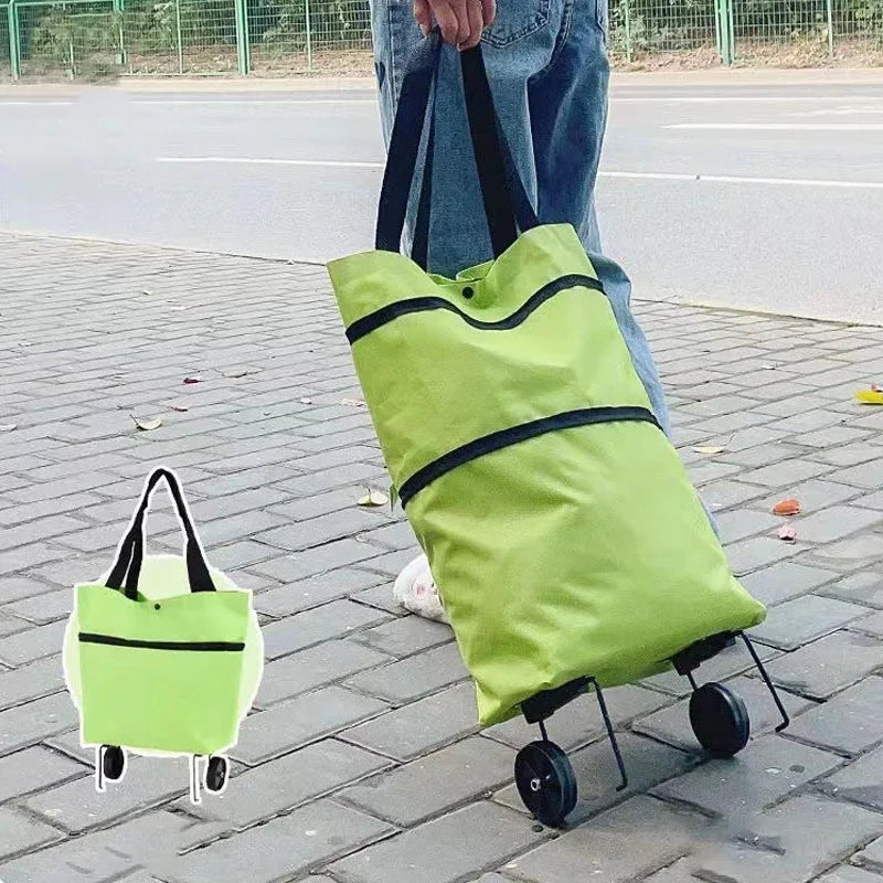 Utility Cart | Foldable Shopping Bag with Wheels for Easy Transport | Compact Design for Grocery Convenience 9