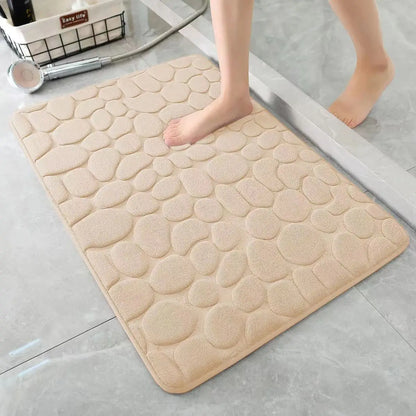 Elegant Cobblestone Bath Mat | 3D Non-Slip Design for Enhanced Safety 3