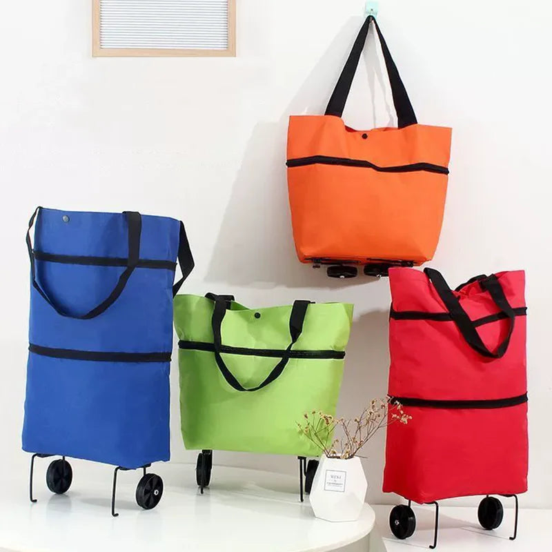 Utility Cart | Foldable Shopping Bag with Wheels for Easy Transport | Compact Design for Grocery Convenience 11
