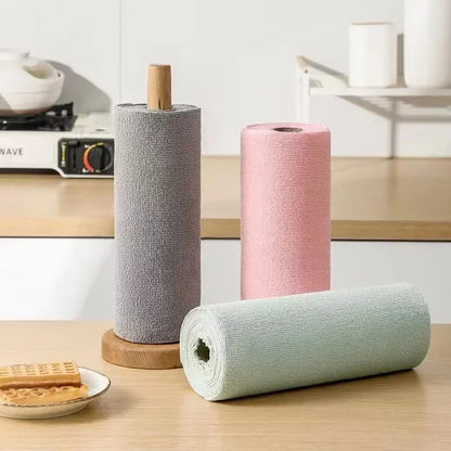 Eco-Friendly Microfiber Cleaning Cloth Roll with Perforated Sheets for Efficient Kitchen Cleaning 18