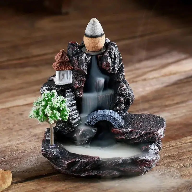Zen Decor | Backflow Incense Burner with Mountain Waterfall Design | Tranquil Atmosphere for Relaxation and Meditation 6