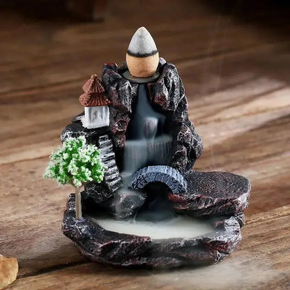 Zen Decor | Backflow Incense Burner with Mountain Waterfall Design | Tranquil Atmosphere for Relaxation and Meditation 6