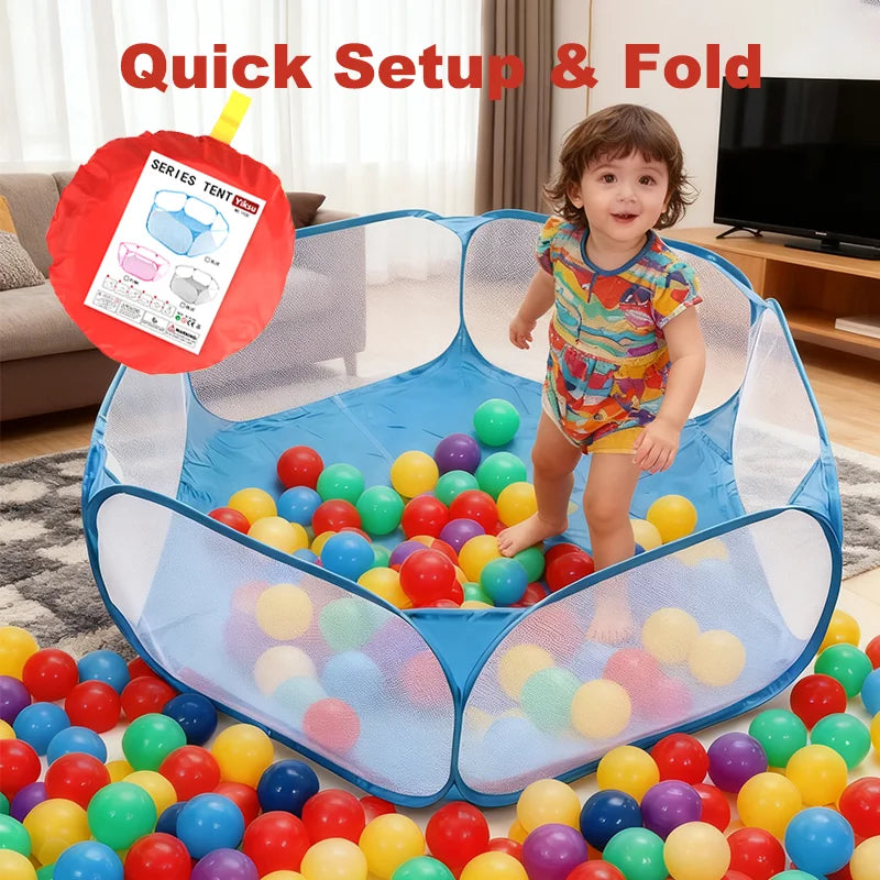 Kids Playpen | 120cm Hexagon Ball Pool with Transparent Mesh Design | Safe Play Area for Endless Fun 5