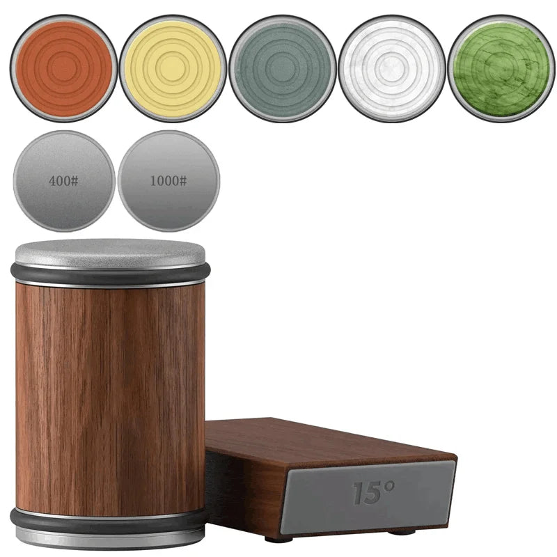 Precision Knife Sharpener Kit | Dual Angle Roller with Magnetic Holder for Effortless Sharpening 32