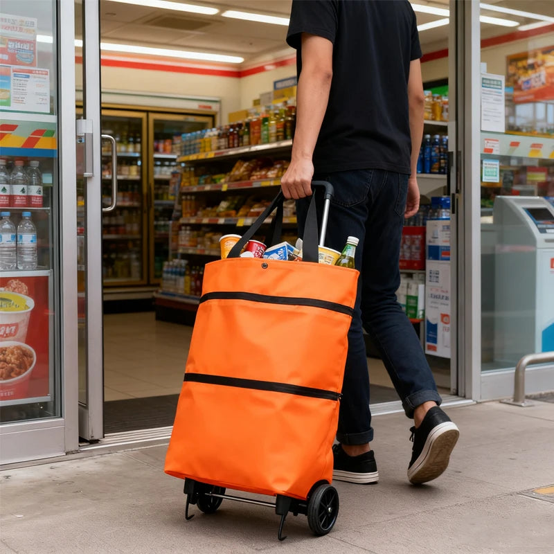Utility Cart | Foldable Shopping Bag with Wheels for Easy Transport | Compact Design for Grocery Convenience 7