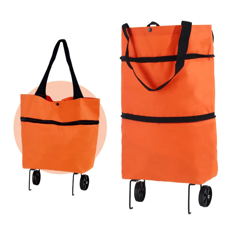 Utility Cart | Foldable Shopping Bag with Wheels for Easy Transport | Compact Design for Grocery Convenience 2