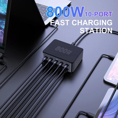 Universal Multiport USB C GaN Charger | 800W Fast Charging for Laptops & Devices 15