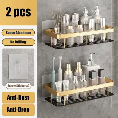 Corner Shelf | No-Drill Aluminum Corner Storage with Space-Saving Design | Stylish Wall-Mounted Organizer for Bathroom and Kitchen 13
