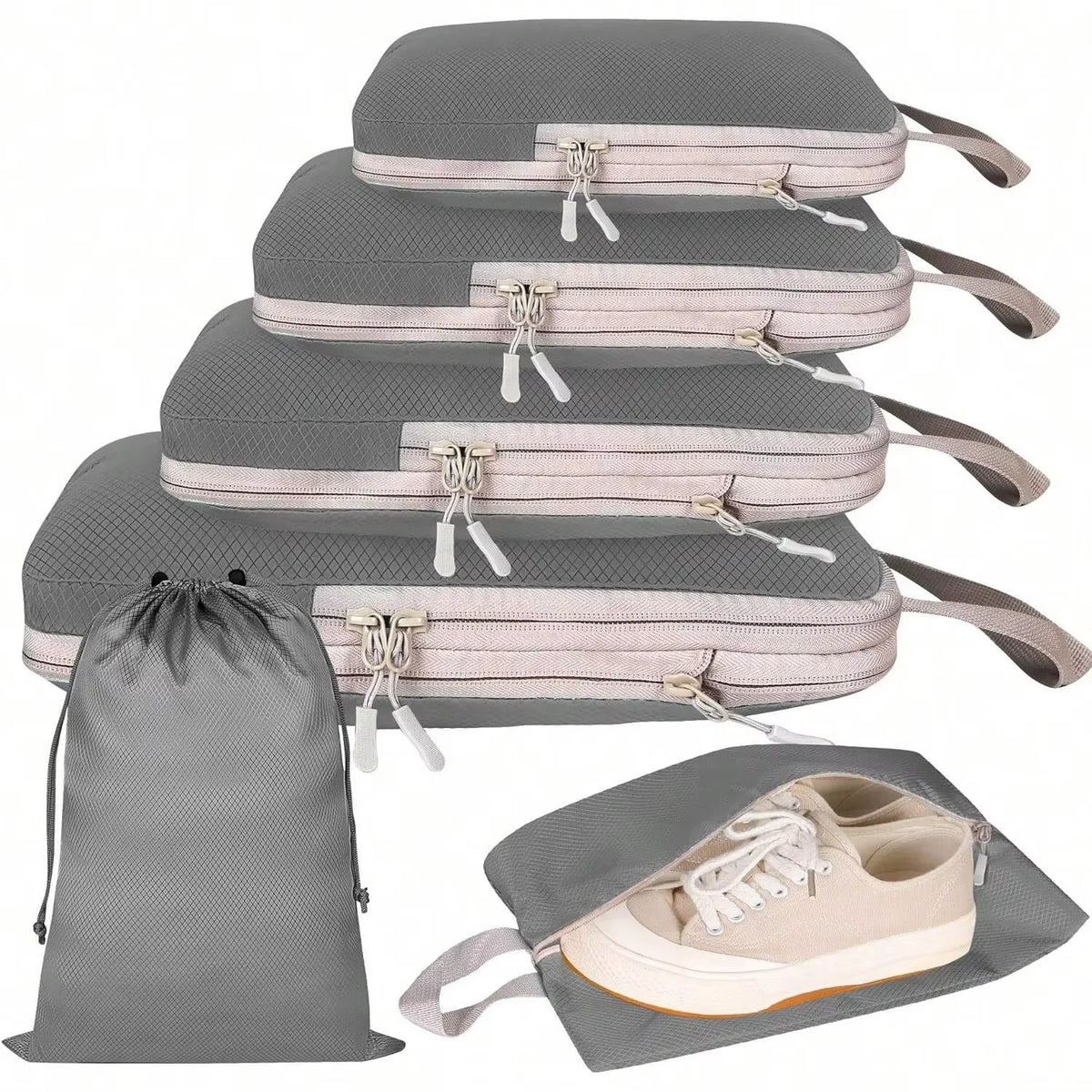 Travel Organizer Set | Compressible Packing Cubes with Waterproof Nylon | Versatile Luggage Solution for Efficient Packing 2